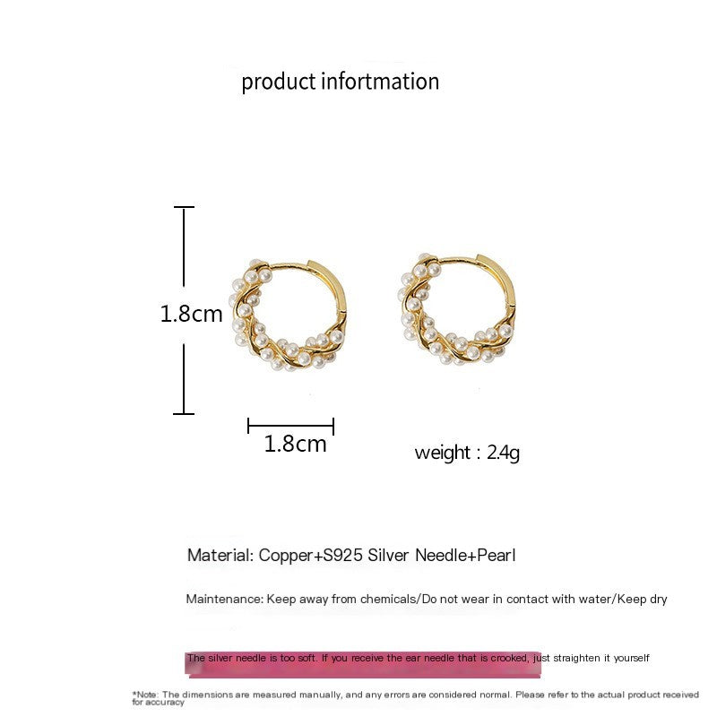 Pearl Circle Hoop Earrings