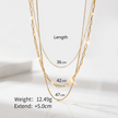 18K gold necklace, layered necklace, triple-layer chain, rolo chain, paperclip chain, box chain, waterproof jewelry, tarnish-free necklace.