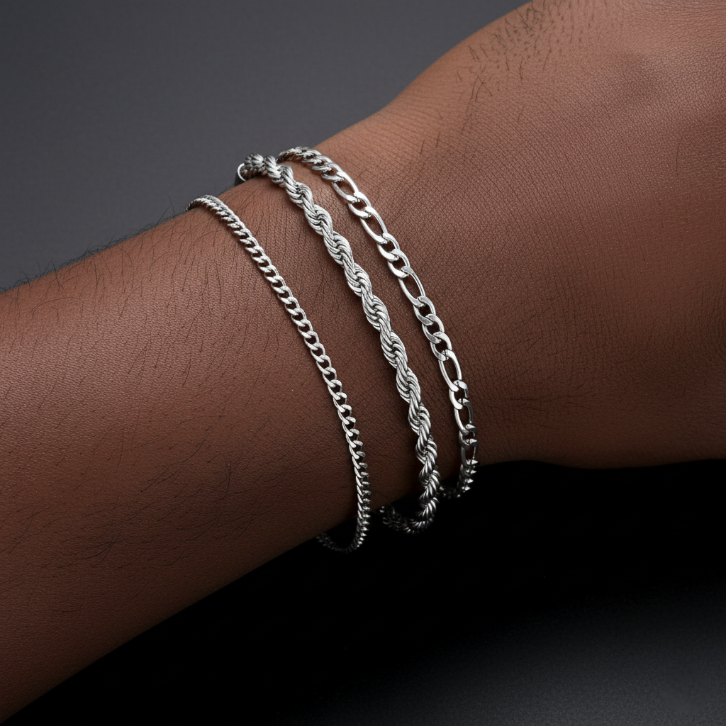 3_Silver_chains_bracelets