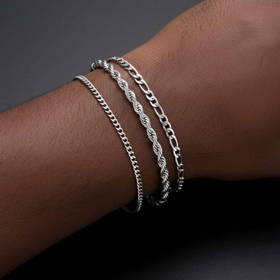 3_Silver_chains_bracelets