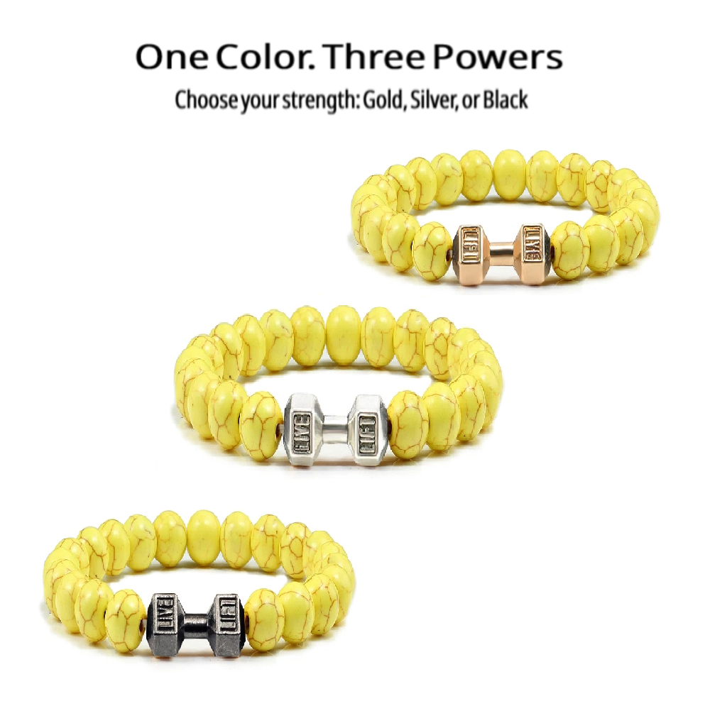 Iron Pulse – Dumbbell Beaded Bracelet