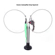 Cat toy with green caterpillar and gray squirrel on a stand against a white background