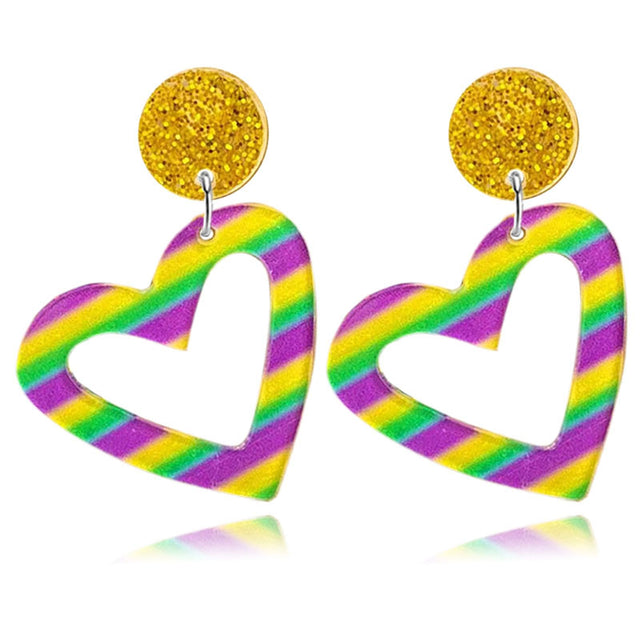 Carnival Heart Drop Earrings