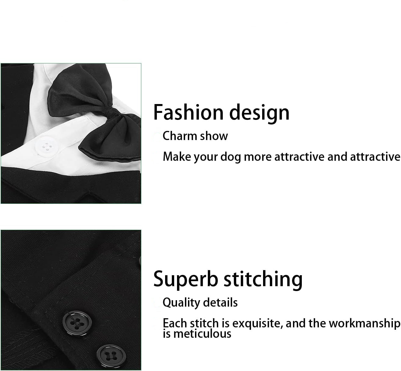 Product details of a dog accessory with fashion design and superb stitching features.