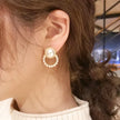 Pearl Hoop Drop Earrings