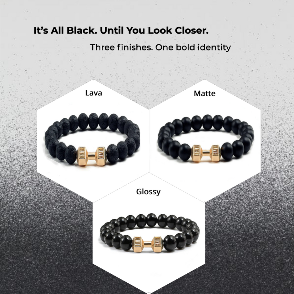 Iron Pulse – Dumbbell Beaded Bracelet