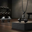 The Barbell Gripper Pendant | Dumbbell Hand Necklace