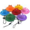 Colorful pet hats on a white background