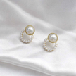 Pearl Hoop Drop Earrings