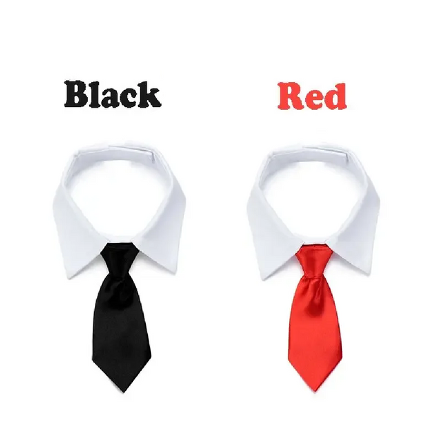 Two white shirts with black and red ties labeled 'Black' and 'Red' on a white background.