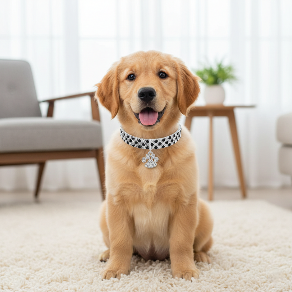 Pawdora Crystal Bone Collar
