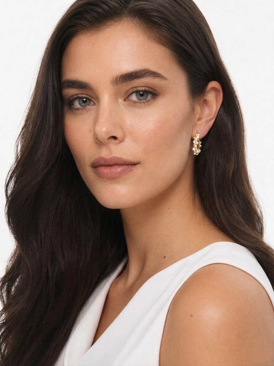 Pearl Circle Hoop Earrings