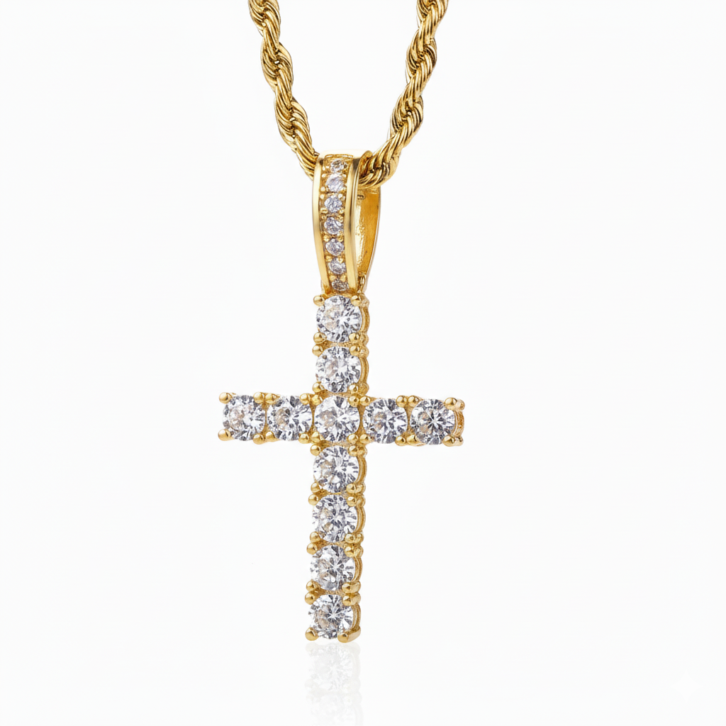 The Divine Drip Cross | Iced Out Pendant