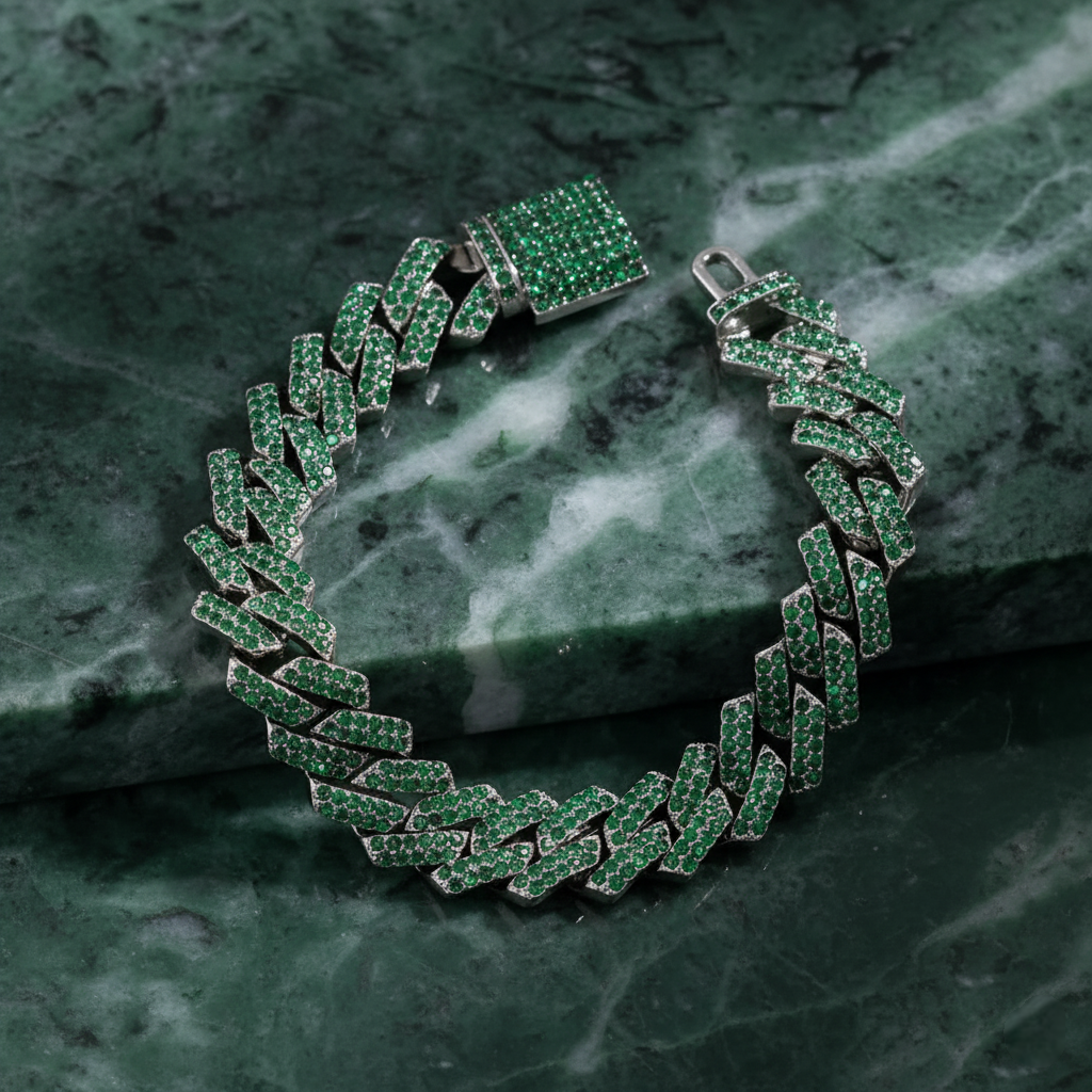 Emerald Iced Cuban Bracelet💎