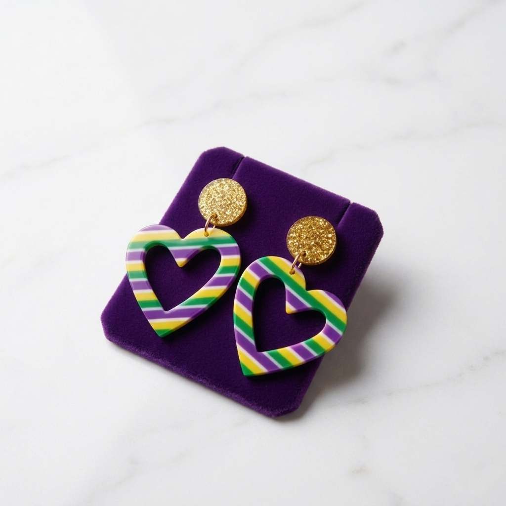 Carnival Heart Drop Earrings
