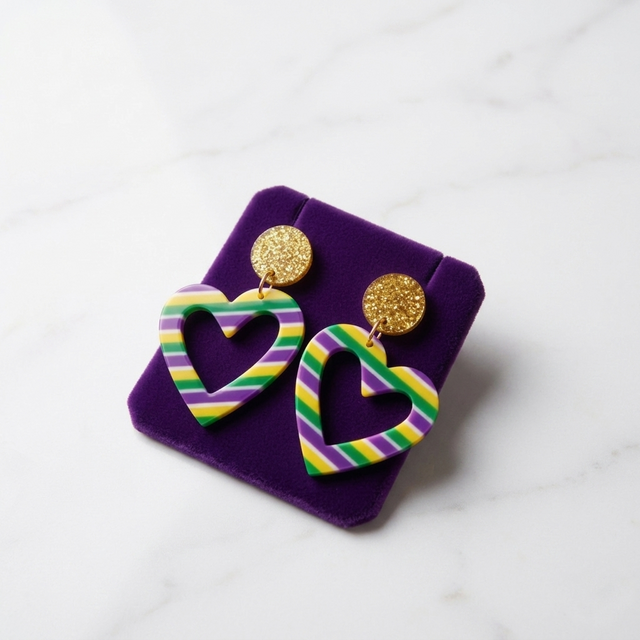 Carnival Heart Drop Earrings