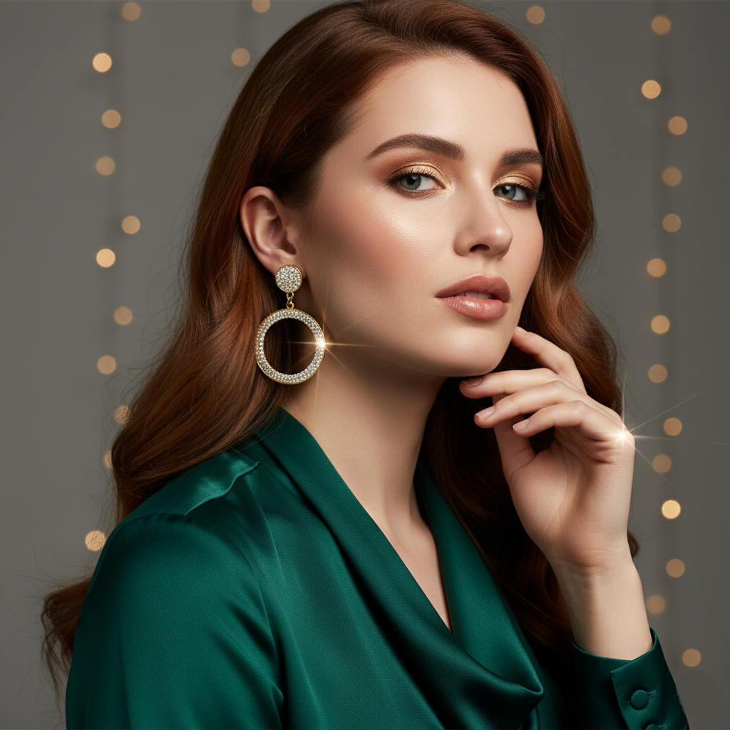 Crystal Halo Hoops Earrings