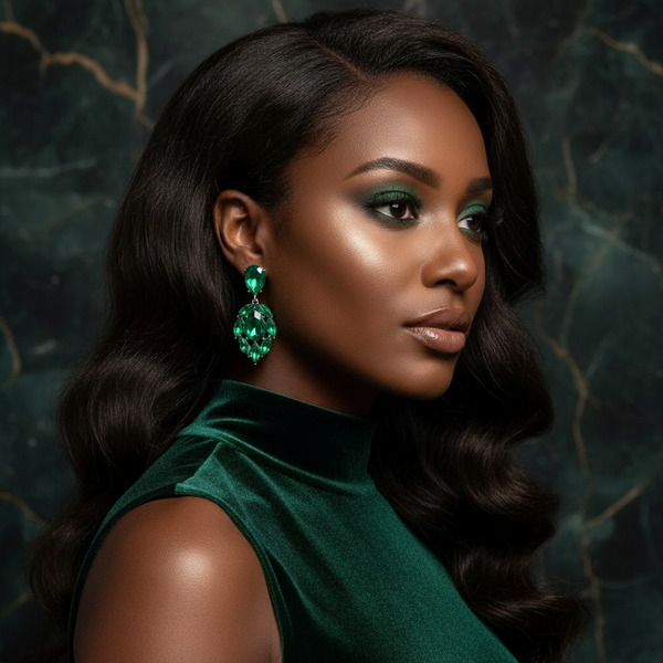 Emerald Leaf Earrings 🍃