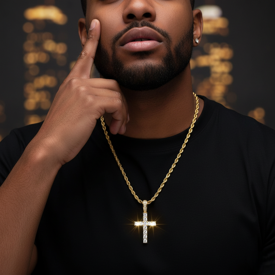 The Divine Drip Cross | Iced Out Pendant