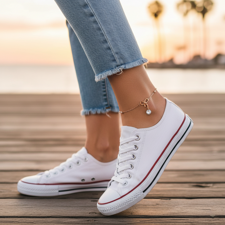 Rosette Bow Anklet 🎀