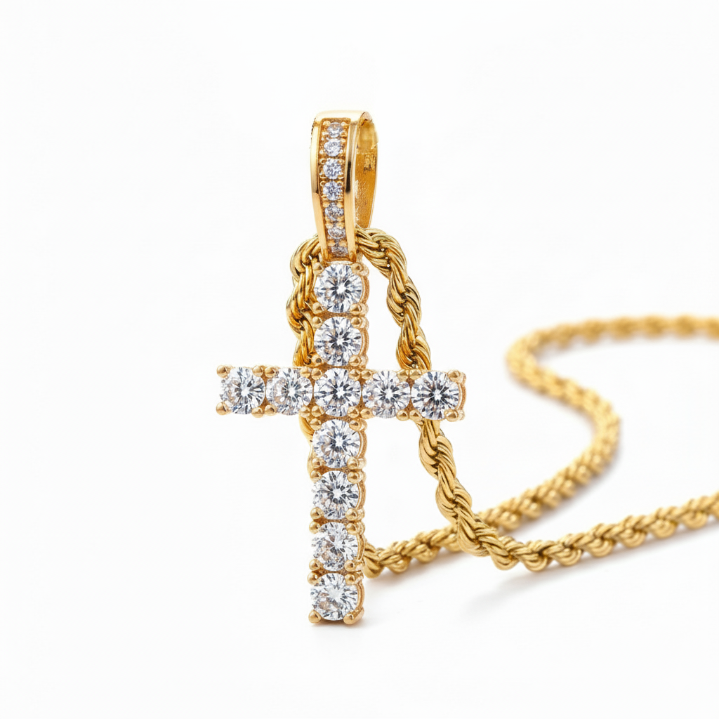 The Divine Drip Cross | Iced Out Pendant