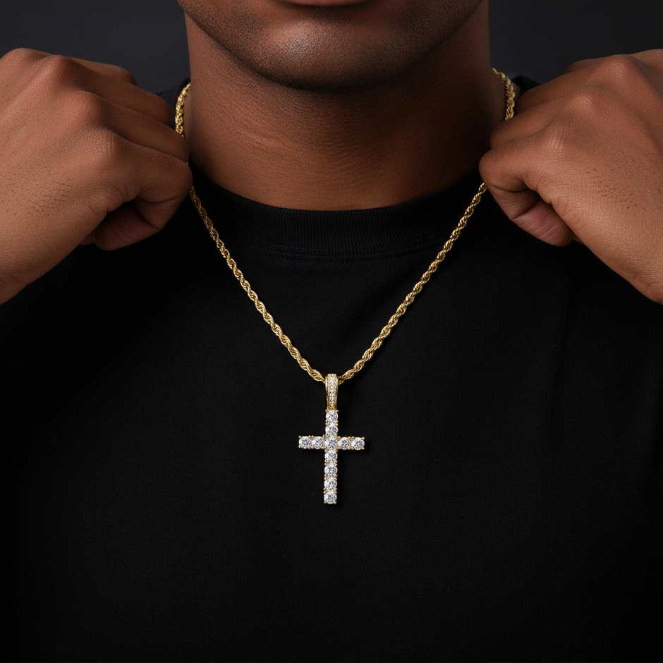 The Divine Drip Cross | Iced Out Pendant