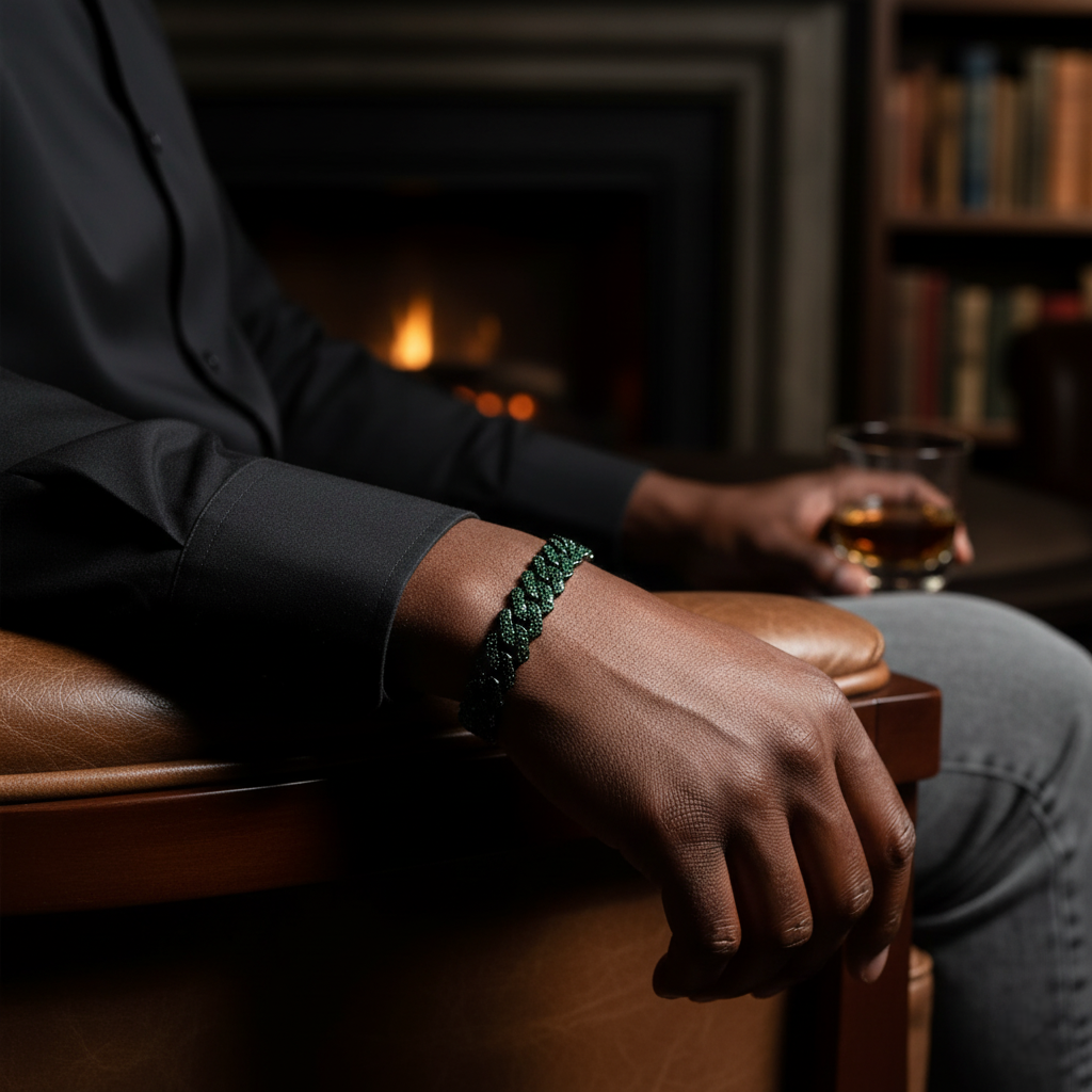 Emerald Iced Cuban Bracelet💎