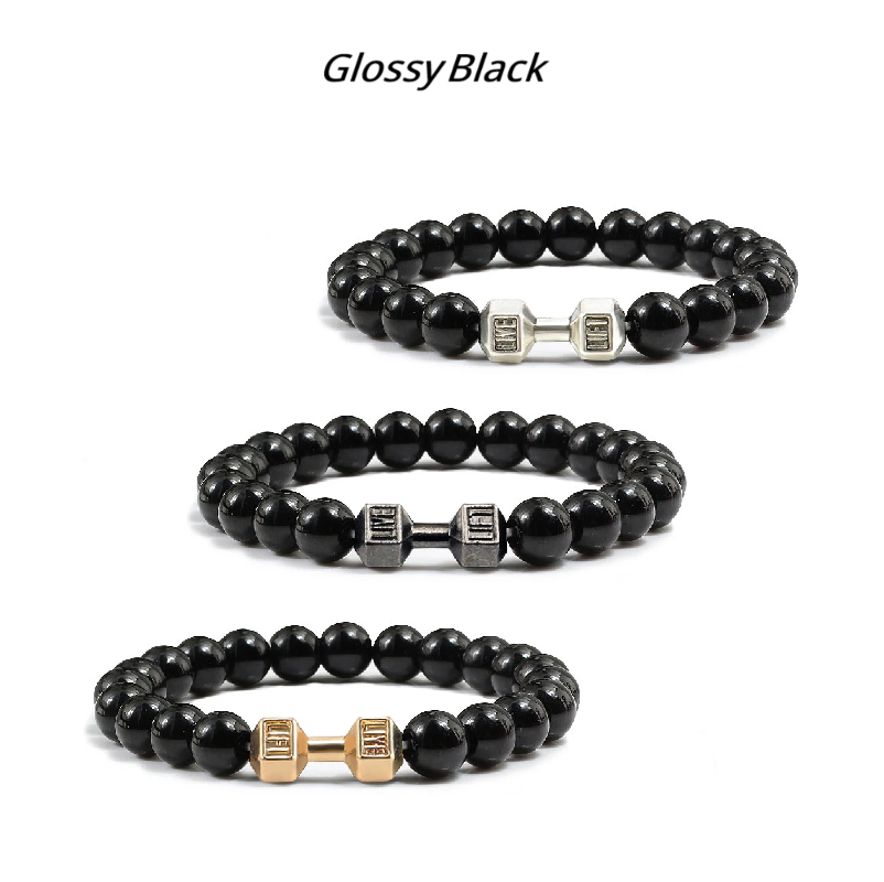 Iron Pulse – Dumbbell Beaded Bracelet