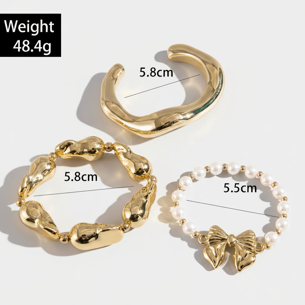 Pearl & Bow Bracelet Stack