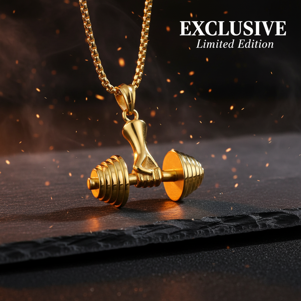 The Barbell Gripper Pendant | Dumbbell Hand Necklace