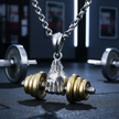 The Barbell Gripper Pendant | Dumbbell Hand Necklace
