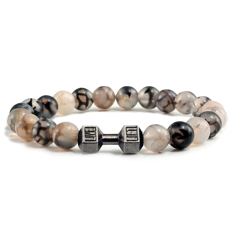 Iron Pulse – Dumbbell Beaded Bracelet