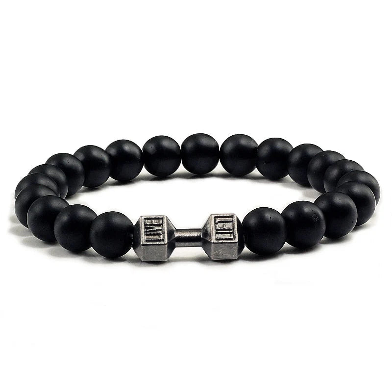 Iron Pulse – Dumbbell Beaded Bracelet