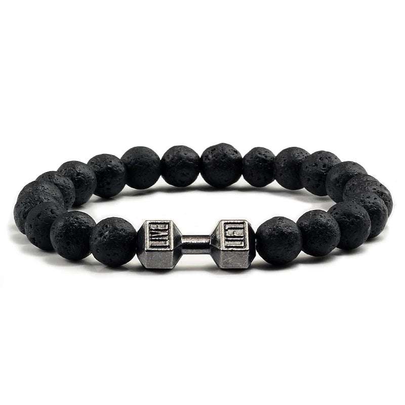 Iron Pulse – Dumbbell Beaded Bracelet