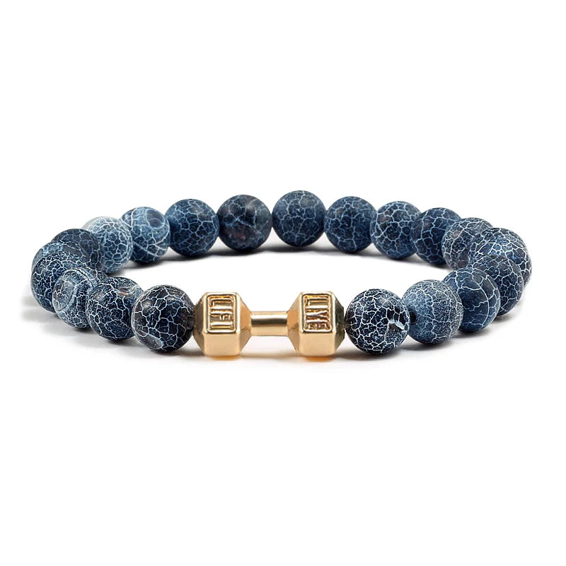 Iron Pulse – Dumbbell Beaded Bracelet