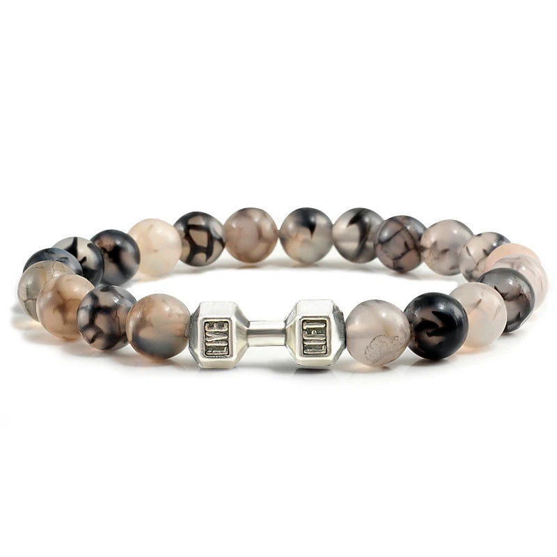 Iron Pulse – Dumbbell Beaded Bracelet