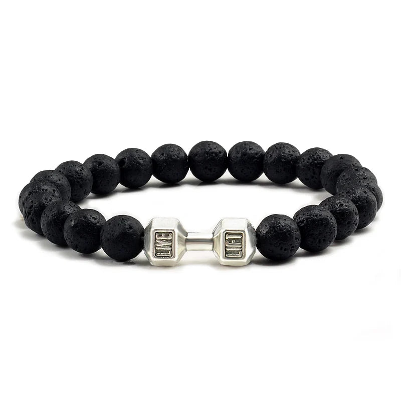 Iron Pulse – Dumbbell Beaded Bracelet