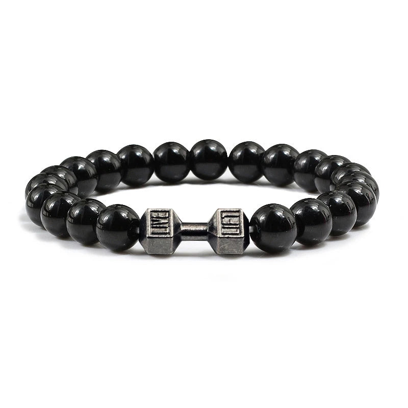 Iron Pulse – Dumbbell Beaded Bracelet