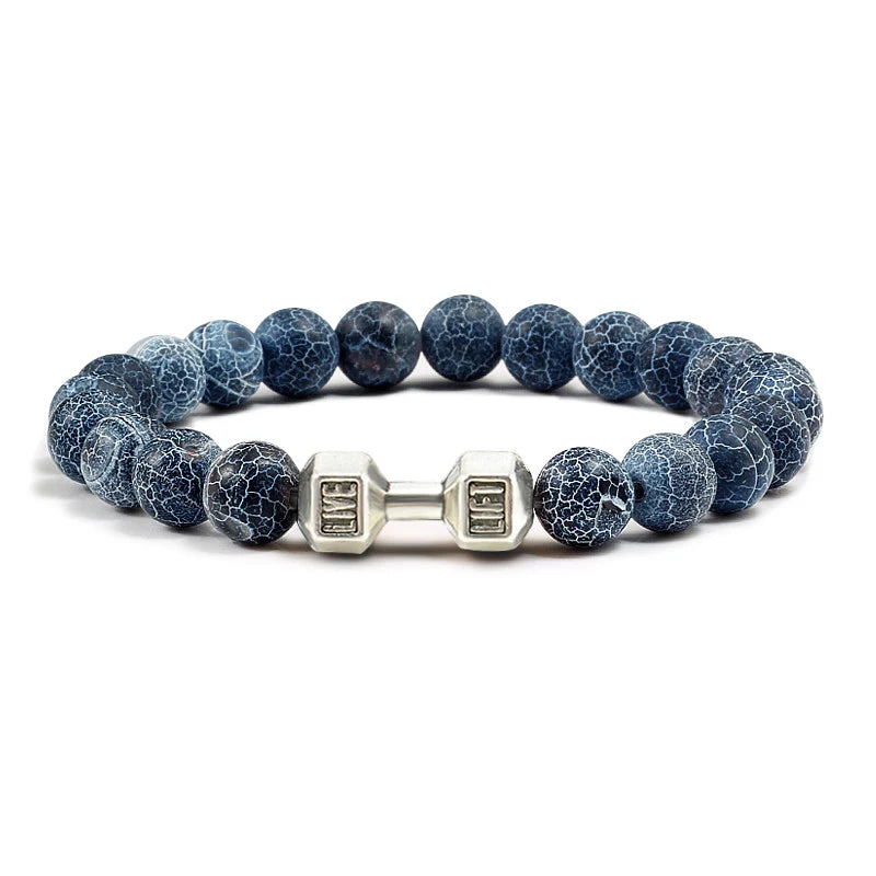 Iron Pulse – Dumbbell Beaded Bracelet