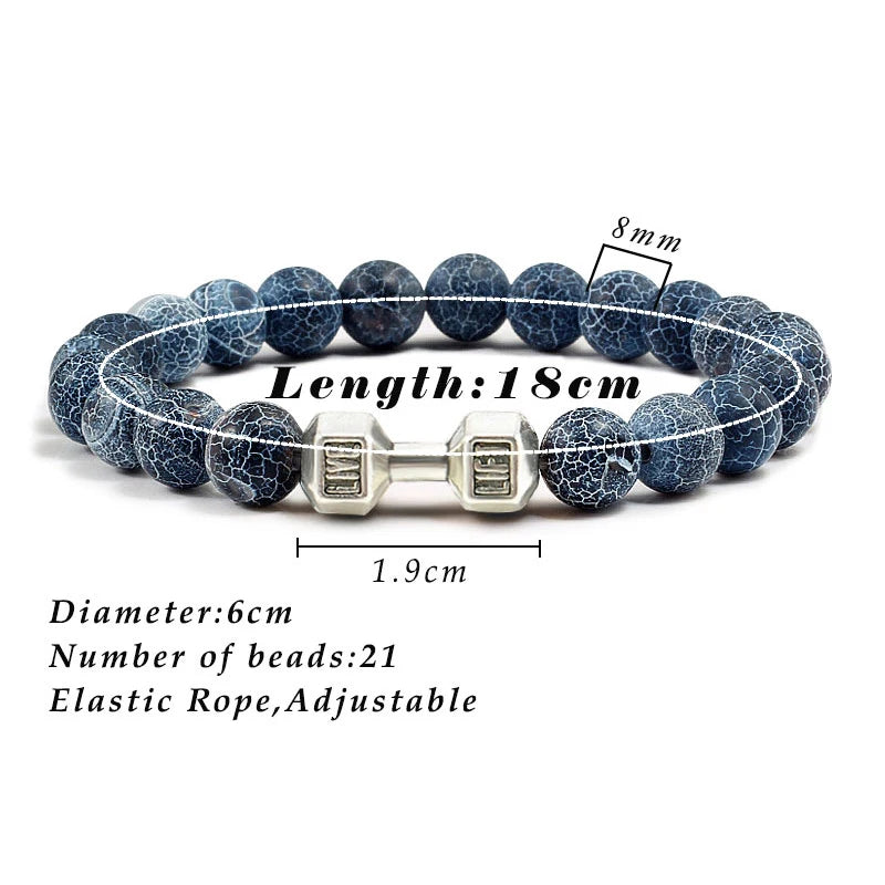 Iron Pulse – Dumbbell Beaded Bracelet