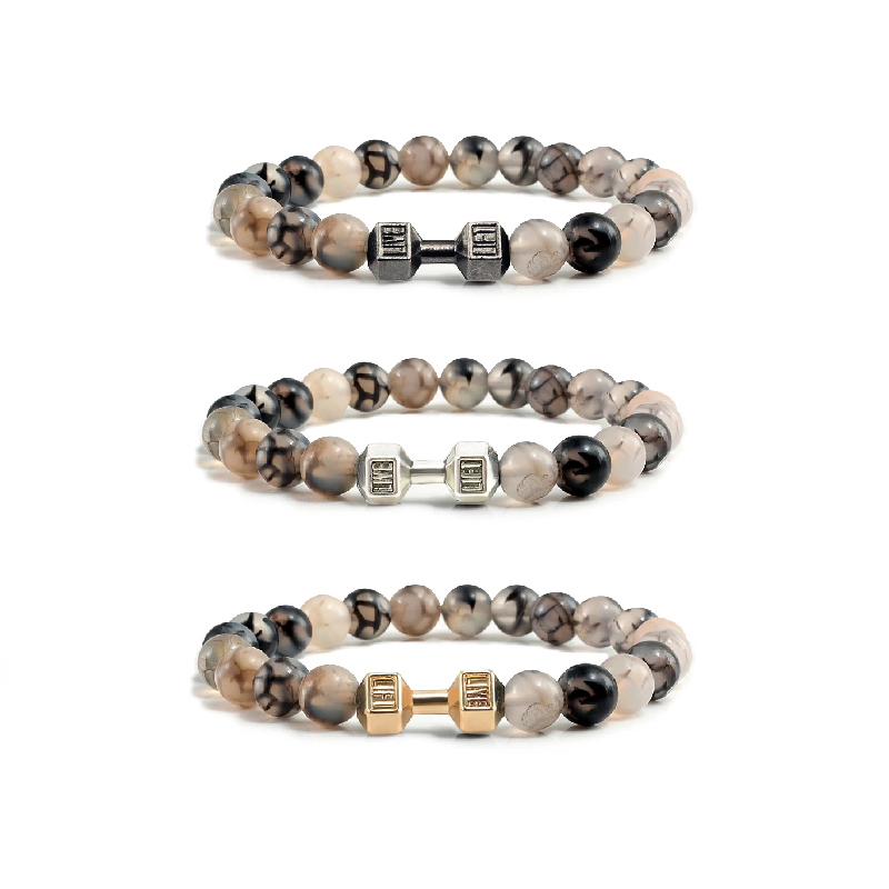 Iron Pulse – Dumbbell Beaded Bracelet