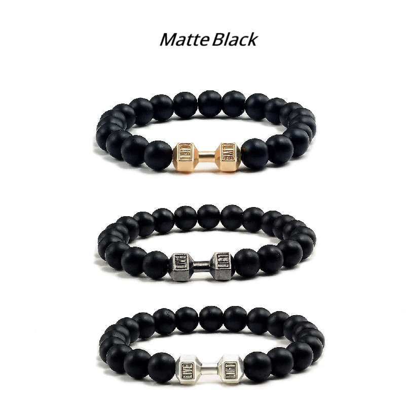 Iron Pulse – Dumbbell Beaded Bracelet
