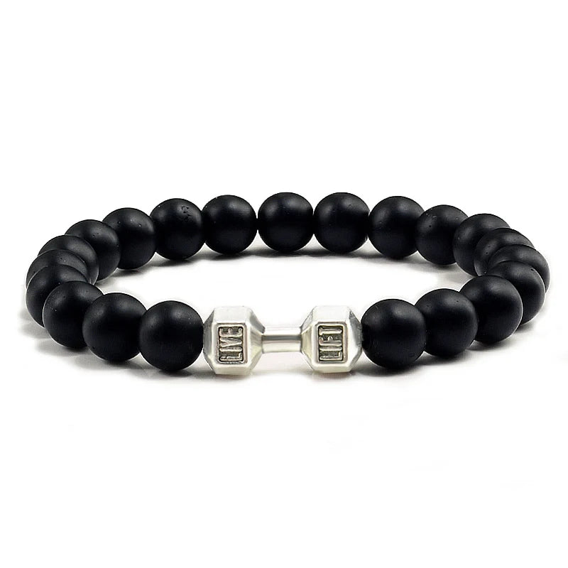 Iron Pulse – Dumbbell Beaded Bracelet