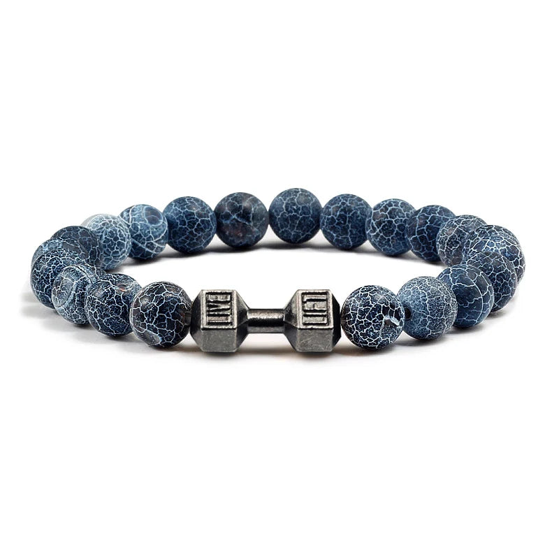 Iron Pulse – Dumbbell Beaded Bracelet