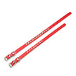 Two-size red pet collars with rhinestones on a white background 