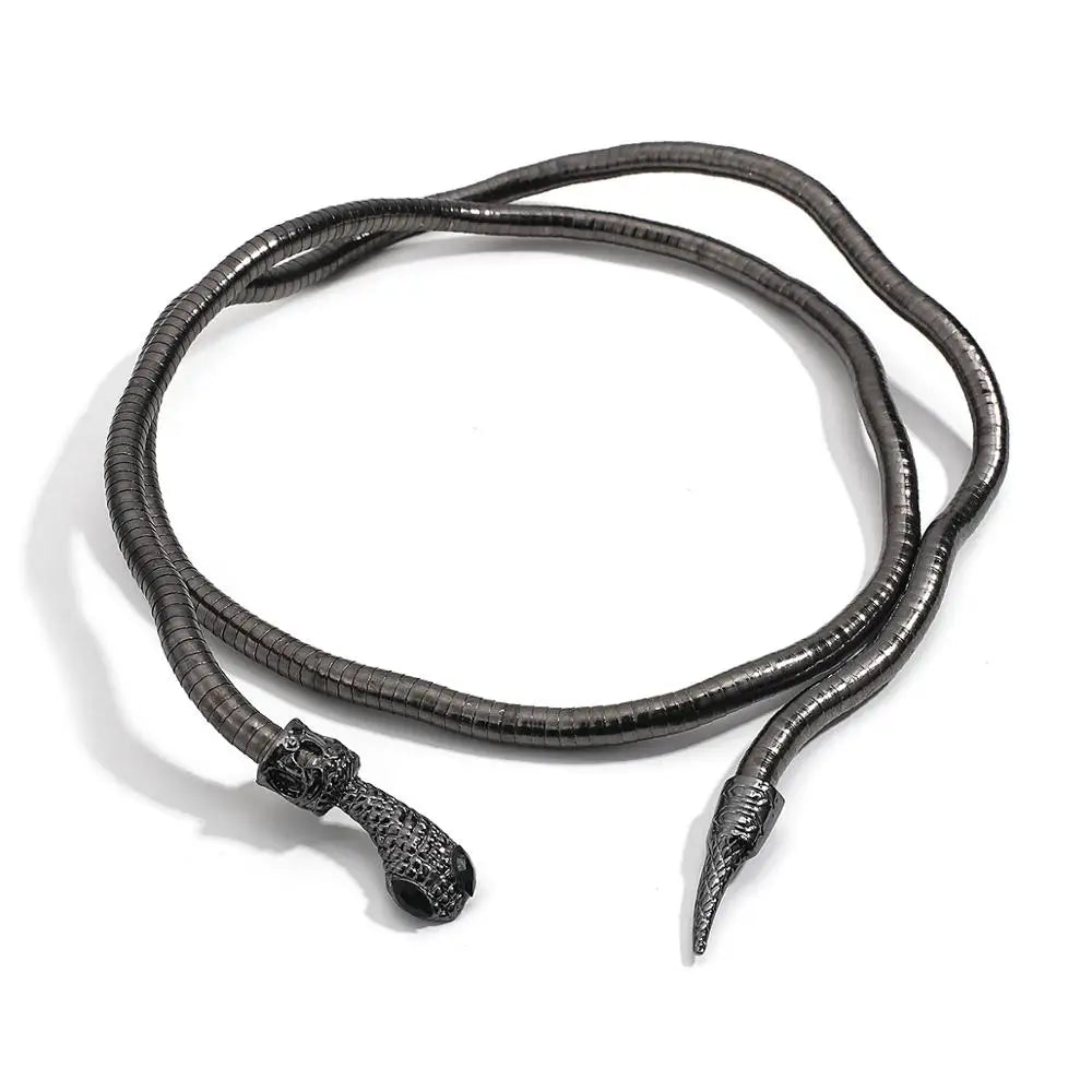 Black leather lanyard with metal clasps on a white background