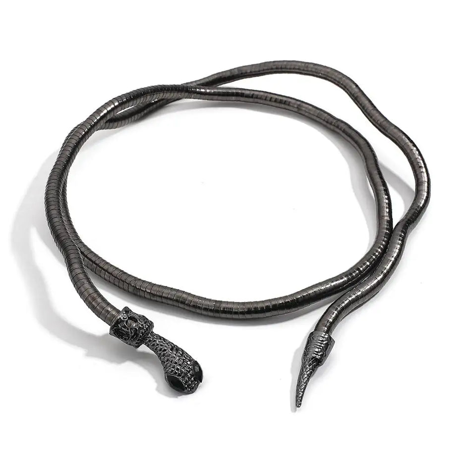 Black leather lanyard with metal clasps on a white background