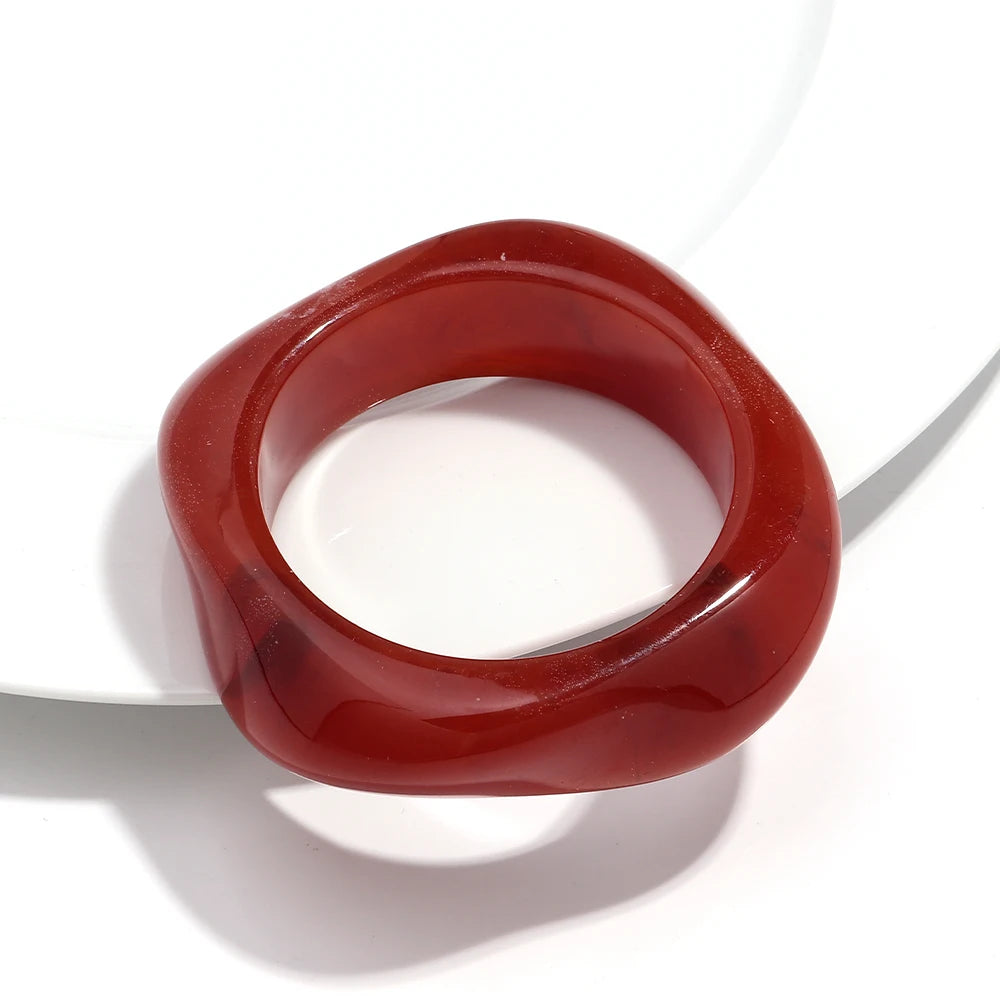 Acrylic Resin Bangle Bracelet, Trendy Chunky Statement Jewelry for Women