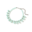 Mint green pearl collar on a white background