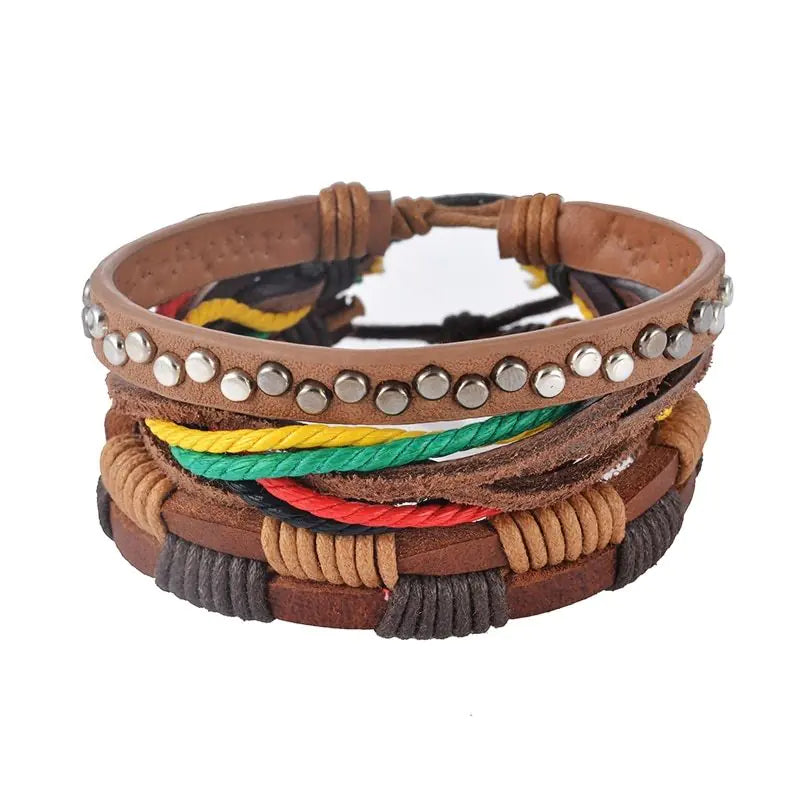 Chic Multilayer Leather and Bead Bracelet